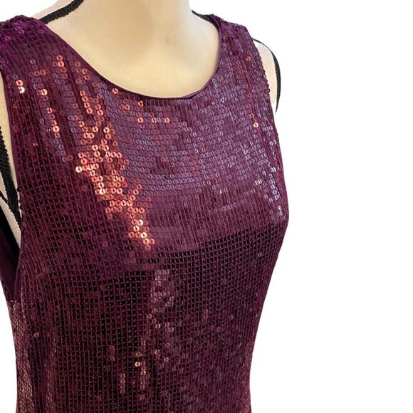 Alice and Olivia Purple Sequined Mini Dress Size 10 New Retails $495 - Picture 3 of 7